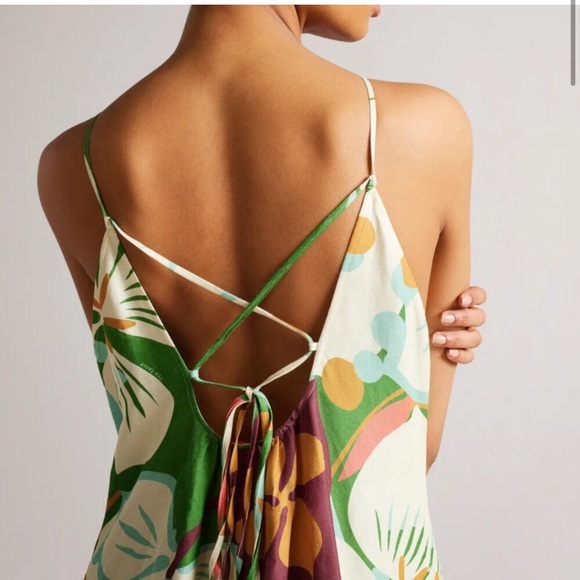 TED BAKER • STUNNING “Dulina” Green Floral Maxi Dress •Size 6 - Picture 12 of 14